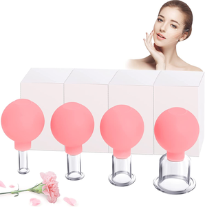 Shiyi — tasses de Massage pour le corps en Silicone, avec verre, gobelets sous vide, soins de santé, chinois, 4 pièces (bleu) - Product Image 1