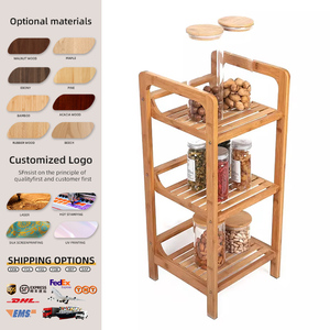 Étagère en bambou à 3 niveaux, design ouvert, autoportante, <span class=keywords><strong>pour</strong></span> salon, bibliothèque, rangement de serviettes - Product Image 1
