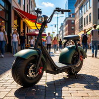 Moto électrique Citycoco 1000W à gros pneus et assistance électrique, style Harleyment, très populaire, scooter électrique très demandé