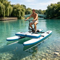Vélo aquatique gonflable multifonctionnel double pour 2 passagers, en PVC et alliage d'aluminium, assemblage rapide, directement de l'usine