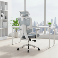 Chaise de bureau exécutive pivotante ergonomique à dossier haut en maille, réglable en hauteur, avec base chromée 4D, pour usage commercial moderne en gros