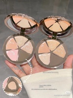 Paleta de Corrector Líquido de Cuatro Colores Flower Knows the Sweetie Bear para Ojeras, Marcas de Acné y Depresiones Faciales