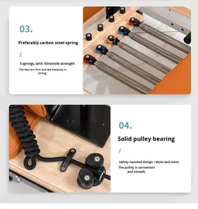 Reformer de Madera Plegable y Resistente de Altura Media para Ejercicios Corporales - Product Image 4