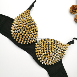 Top court moulant pour femme, haut moulant, sans manches, Design Unique, soutien-gorge Sexy clouté, Alibaba, achats en ligne - Product Image 4