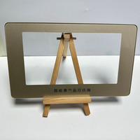 Panneau frontal en verre trempé OEM Premium, étanche, avec impression AF et cadre métallique doré, pour purificateur d'eau domestique