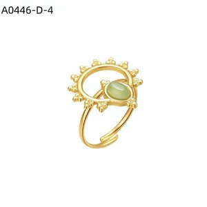 Anillo de moda Amy Amy, anillo de cóctel chapado en oro con piedra lunar, estilo bohemio para mujer, joyería de regalo para uso diario A0446 - Product Image 4