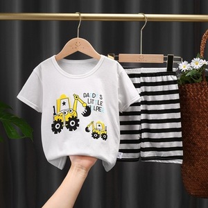 Conjuntos de Ropa de Verano para Niños al por Mayor, Unisex, de 2 Piezas, Camiseta de Algodón con Estampado de Dibujos Animados y Pantalones Cortos para Bebés y Niños Pequeños - Product Image 3