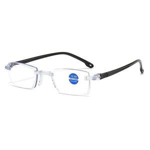 Lunettes de lecture sans monture anti-lumière bleue +1.50 Verres PC Unisexe Verres transparents noirs Été 2021 Origine Taizhou - Product Image 2