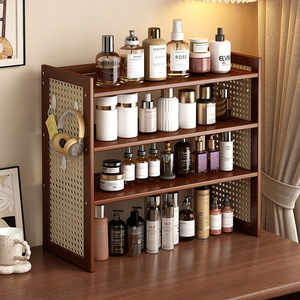 Desktop <b>Shelf</b> 3 Tier Wood Storage Organizer For Office Home Stationery Books Electronics Kitchenware <b>Standing</b> Type Rectangle - Product Image 2