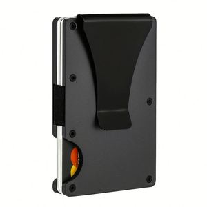 X418 New Custom Print Rfid <b>Wallets</b> Anti-theft Brush Slim Security Men <b>Money</b> <b>Clip</b> Spring Aluminum Alloy Card Holder <b>With</b> a Metal - Product Image 4