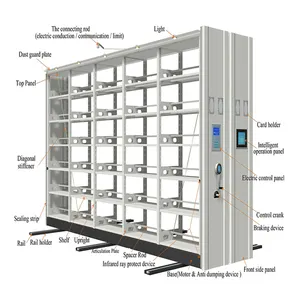 2024 High Density Steel Library Bookshelf Mobile Shelving System Office Filing Cabinet