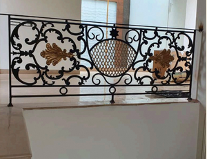Rampe de balcon moderne en fer forgé noir, panneau de sécurité décoratif en métal découpé au laser pour escalier intérieur - Product Image 2
