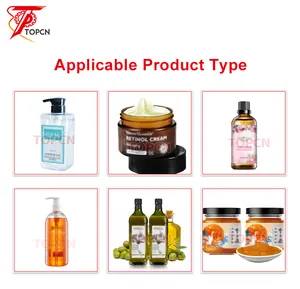 Automatic Cosmetic Grease Olive Oil Flat Bottle Liquid Soap Filling 2 Head Capping And Double Side Labeling Machine Line