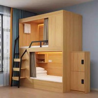 Lit superposé en acier sur mesure, taille standard, lit simple, lit double, avec armoire inférieure, lit superposé pour auberge de jeunesse