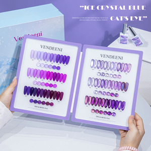 Vendeeni Nouveauté Coffret de vernis à ongles gel œil de chat violet avec pierres précieuses, <span class=keywords><strong>36</strong></span> couleurs, TPOHEMA FREEOEM/ODM, Vernis à ongles gel œil de chat magnétique violet - Product Image 2