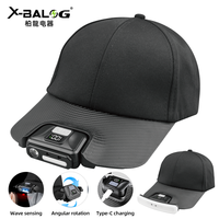 Luz LED para Gorra Manos Libres, Recargable por USB, con Sensor de Movimiento, para Acampar al Aire Libre, Pescar y Trabajar