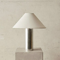 Lampe de table LED moderne en acier inoxydable avec base nickel poli et abat-jour en tissu, lumière d'ambiance pour salon, chambre à coucher, lampe de chevet