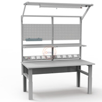 Banc de travail robuste pour l'assemblage d'outils industriels avec éclairage LED