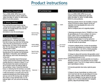 Télécommande universelle d'apprentissage pour tous les téléviseurs/boîtiers/lecteurs Roku et Express, Bose Wave I/II/III/IV et Apple [PAS pour Roku Stick]