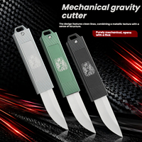 Mini couteau à gravité en acier D2, porte-clés, couteaux de poche pliables, coupeur EDC portable, outil utilitaire pour le camping et la randonnée en plein air, Cuchillos