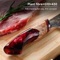 Couteau de chef professionnel KEEMAKE de 8 pouces, 33 couches d'acier damasqué en cuivre, cœur en VG10, avec manche en bois de résine, boîte cadeau