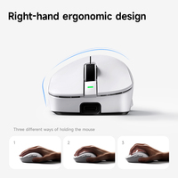 Ratón Inalámbrico MCHOSE A7 Ultra RE, Diseño Ergonómico para Mano Derecha, Oficina, Juegos, Tres Modos, Bluetooth, 2.4G, Cableado, PAW3950