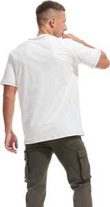 Camiseta deportiva de cuello redondo ajustada Premium para hombre, camisetas gruesas de algodón 100% de peso pesado, estampado de goteo teñido de hilo preencogido - Product Image 5