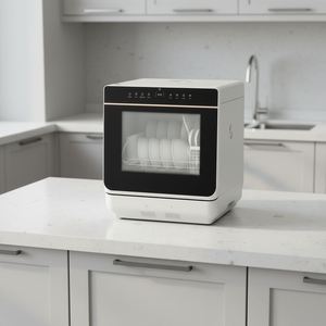 Lave-vaisselle de table électrique automatique avec 6 programmes de nettoyage, contrôle tactile, ventilateur d'eau 4,5 L, méthode de séchage PTC, grande capacité - Product Image 4