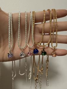 שרשרת יהלומים מלאה לנשים יוקרתיות אירופאיות-אמריקאיות, שרשרת עצם הבריח אלגנטית משובצת זירקון, תליון נוצץ יוקרתי - Product Image 6