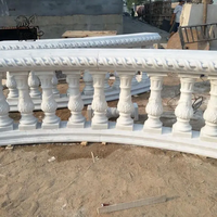 Colonne d'escalier romaine carrée française décorative BLVE, designs de balustrades, balustrade de balcon en marbre blanc