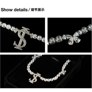 Stk Zircon Tennis Chain Butterfly Choker For Men And Women Fashion Collarbone Necklace Party Jewelry Accessory - Product Image 2