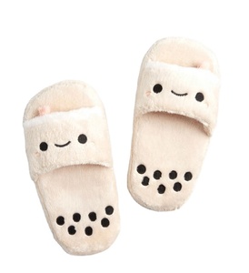 Новое поступление, меховые тапочки 2021 Boba, плюшевые тапочки, пушистые бобы, чайная чашка, мягкие тапочки Boba, плюшевые сланцы, сандалии - Product Image 6