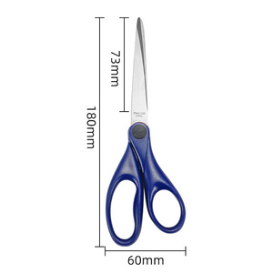 Stainless Steel Office Scissors Blue 180mm Straight Blade For Paper Crafting DIY Home Use - Product Image 3