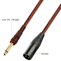 Câbles audio Yinyu AC081P 6,35 mm 1/4 TS vers XLR mâle plaqué or pour amplificateur de guitare, console de mixage, clavier
