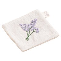 Sous-verre en lin brodé Estick avec motif de fleurs violettes, tapis en tissu de coton absorbant pour tasse à thé et décoration intérieure