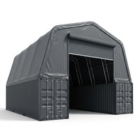 Structure de tente en tissu pour entrepôt anti-corrosion, abri pour engrais, conteneur de stockage, hangar à charpente, porte en PVC, acier galvanisé