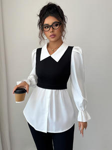 La nueva colección de otoño presenta un estilo elegante y simple, camisa de dos piezas, chaleco y Top para ropa de mujer de moda - Product Image 2