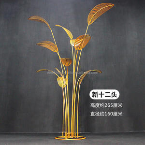 ต้นกล้วยโลหะสีทองแบบฟรีขนาดสำหรับเวทีแต่งงานดอกไม้แบบตั้งพื้นหลังต้นปาล์มประดับใบอุปกรณ์ประกอบฉากแต่งงาน - Product Image 3