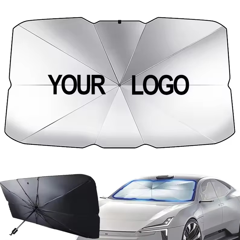 JX671 Custom Logo Uv Protection Sun Shade Umbrella for Windshields of Various Car Windshield Portable Car Foldable Sunshades