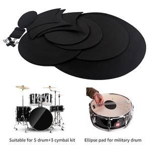 En Stock Cymbal <span class=keywords><strong>Drum</strong></span> Mute Pads Mat Head Sound <span class=keywords><strong>Off</strong></span> Blocks Cinturón con 4 clips de carpeta - Product Image 2