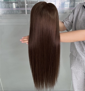 Parrucchino di Alta Qualità con Top in Seta HD Lace, Clip-in 100% <span class=keywords><strong>Capelli</strong></span> Vergini Grezzi Colore Marrone Miele, Toupet Ebraico <span class=keywords><strong>per</strong></span> <span class=keywords><strong>Capelli</strong></span> Diradati - Product Image 1