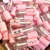 Tubes de brillant à lèvres et d'huile à lèvres 6ml, rose, blanc, noir, avec grand applicateur/brosse