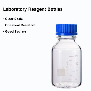 Fabricación en China de Botellas de Vidrio Borosilicato Ámbar Transparente para Reactivos Químicos, con Tapa Azul de Rosca, Personalizadas para Laboratorio - Product Image 3