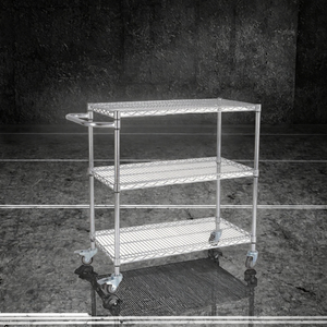 Estante de Almacenamiento Industrial de Acero Inoxidable de Alta Resistencia, con Plataforma de Cuatro Ruedas Personalizable, en Oferta - Product Image 3