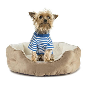 Hersteller niedlich einzigartige bequeme Anti-Stress runde Hund Katzen bett kleine Größe beige Farbe warme Winter Plüsch Haustier Bett - Product Image 5