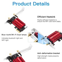 Carte Réseau Sans Fil WIFI PCI-E 1200 Mbps pour Ordinateur de Bureau 802.11AC Double Bande 2.4G 5G 2-en-1 Adaptateur WIFI Bluetooth AC1200 PCI-E PCIe