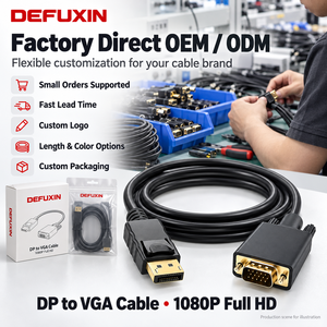 Câble DEFUXIN DP vers VGA 1,8 m 1080P Full HD, cordon convertisseur mâle-mâle pour PC, ordinateur portable, moniteur, projecteur, téléviseur - Product Image 6