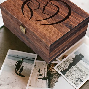 Wooden Souvenir Packaging <strong>Box</strong> with Latch Custom Wooden Boxes with Hinged Lid Walnut <strong>Keepsake</strong> <strong>Box</strong> with Lock for Gift Packaging - Product Image 4
