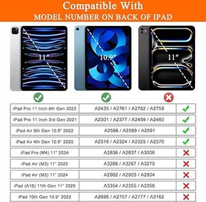 Per iPad Pro 11 ''2022/2021/2020/2018 e per iPad Air 5th/4th Gen, protezione dello schermo integrata supporto 2nd <span class=keywords><strong>Apple</strong></span> matite di ricarica - Product Image 2