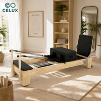 Machine de Pilates Reformer en bois de chêne, durable, réglable, portable, équipement de fitness et de yoga, usage commercial